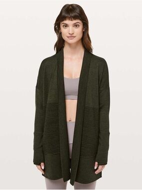 Lululemon Sit in Lotus Wrap Cardigan Sweater green women’s 4